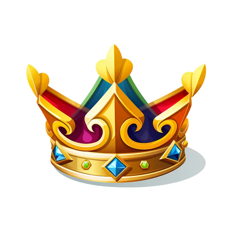 Golden Crown with Colorful Jewels