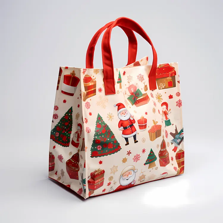 Santa Patterned Gift Bag