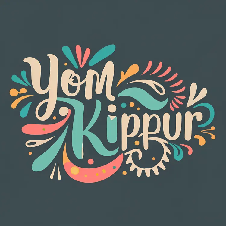 Yom Kippur Celebration with Colorful Patterns
