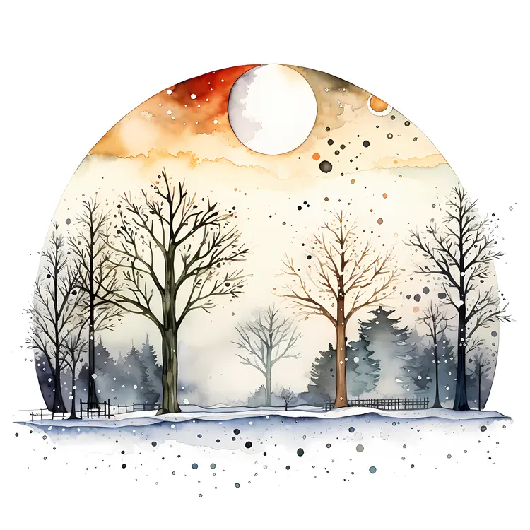 Winter Trees at Sunset