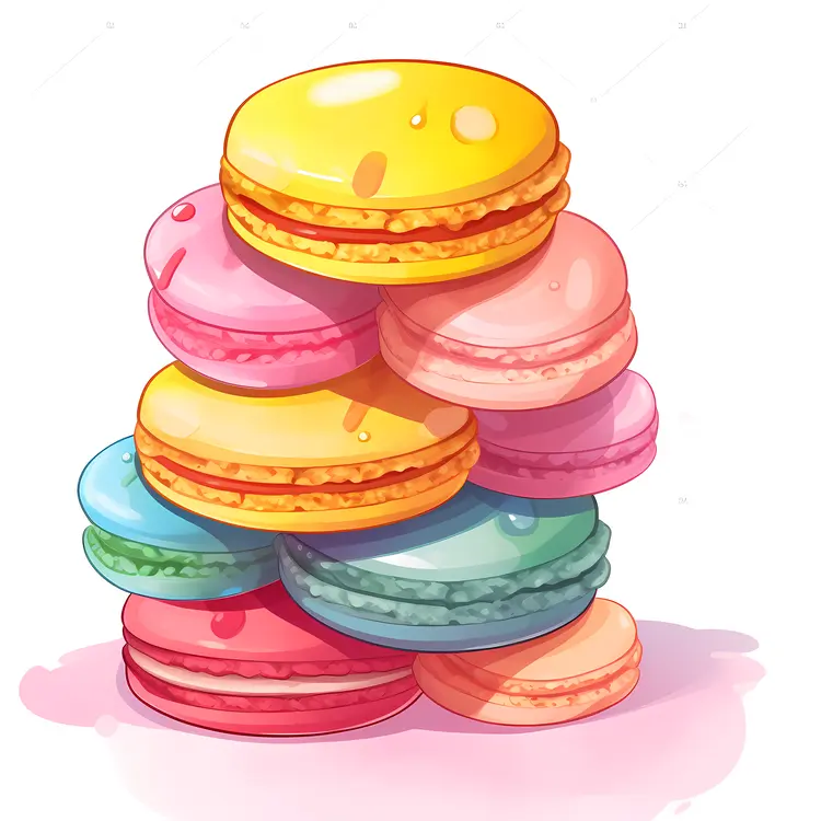 Multicolored Macarons Stack