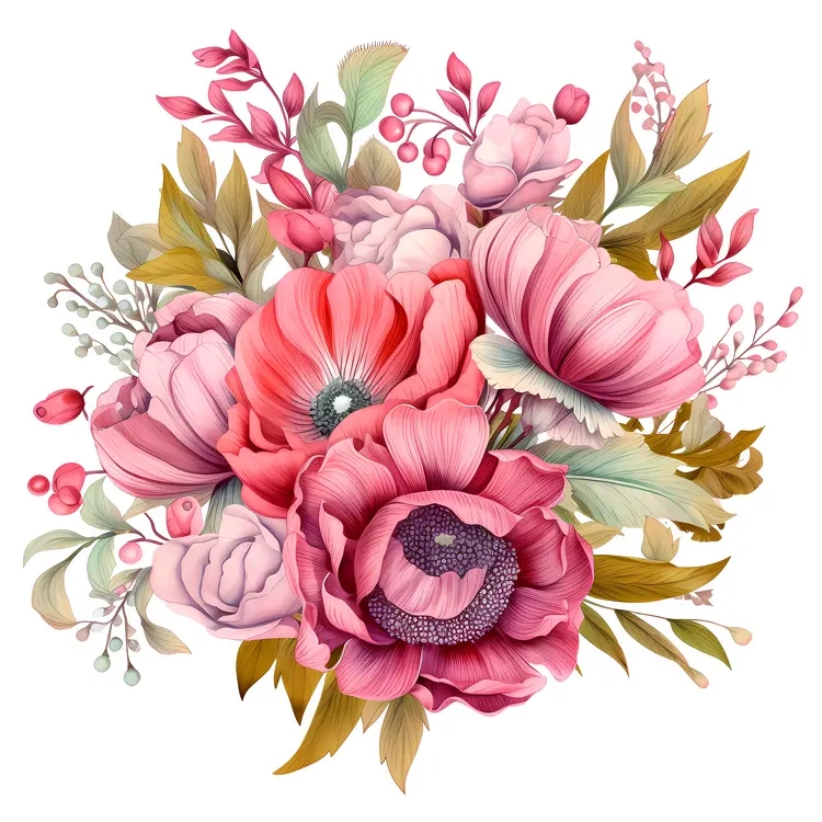 Pink Floral Arrangement with Greenery