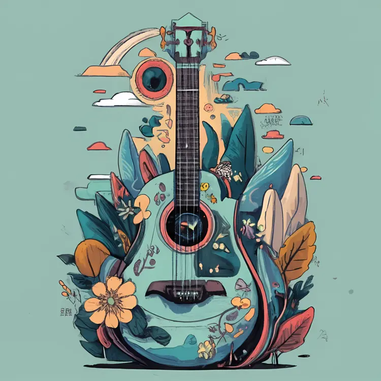 Floral Guitar Art