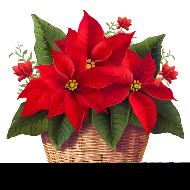 Poinsettia in a Basket