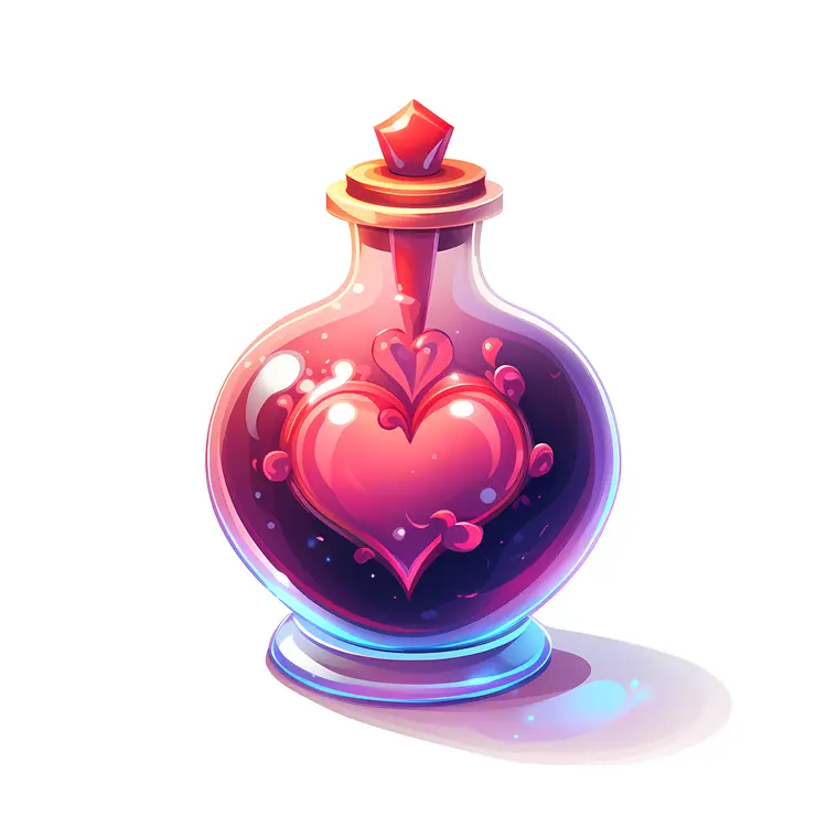 Heart-Shaped Love Potion Bottle