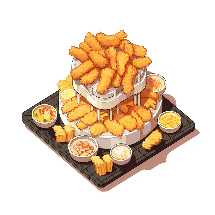 Tower of Fried Chicken with Assorted Sides