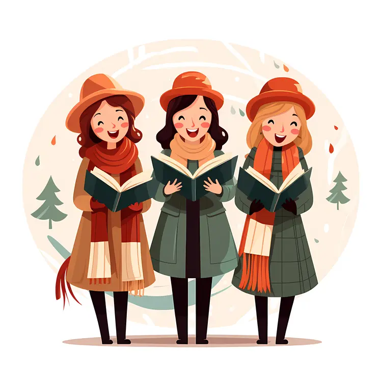 Caroling Women in Autumn