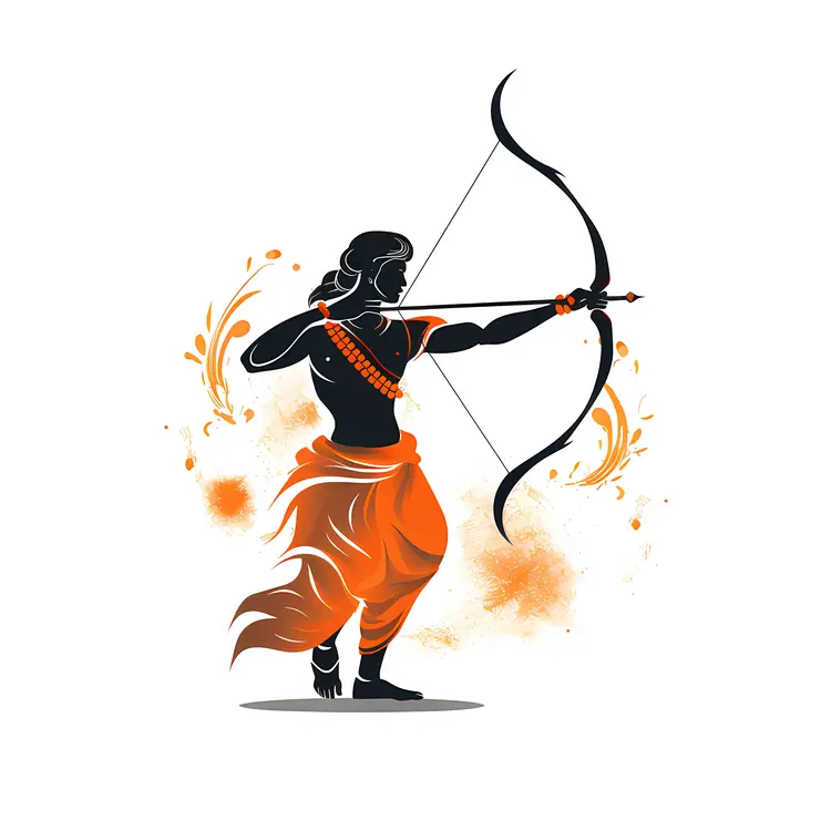 Silhouette Archer Character Illustration