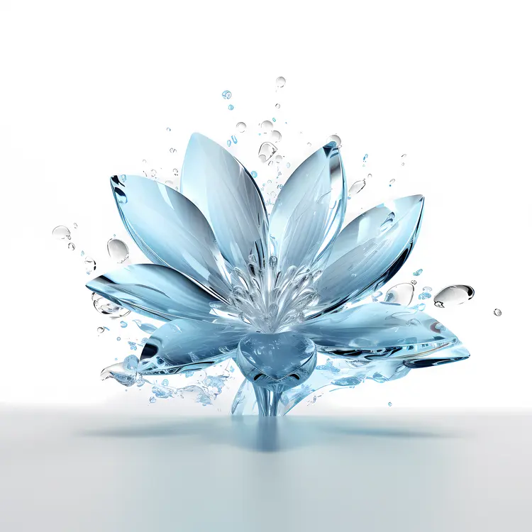 Elegant Glass Lotus with Water Splash