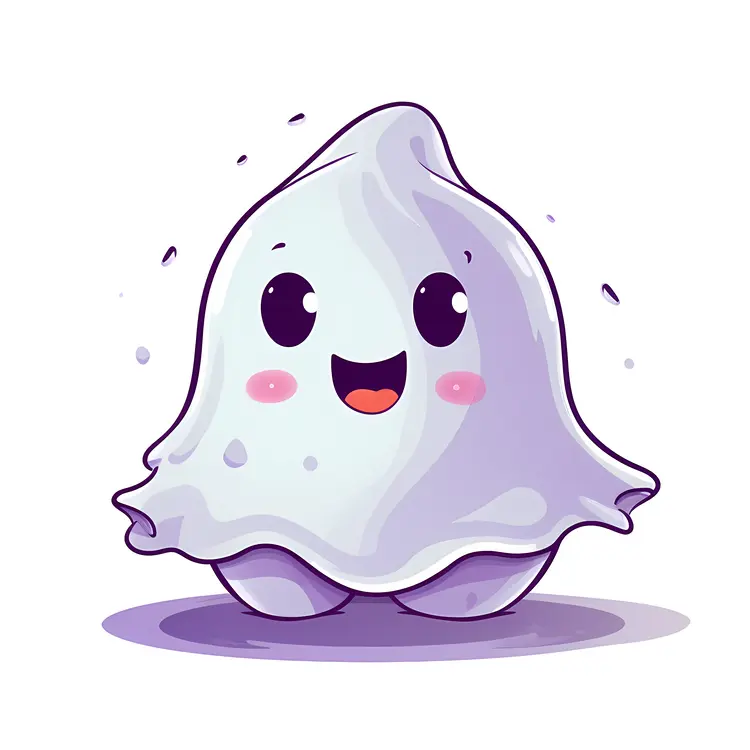 Cute Cartoon Ghost Illustration for Halloween