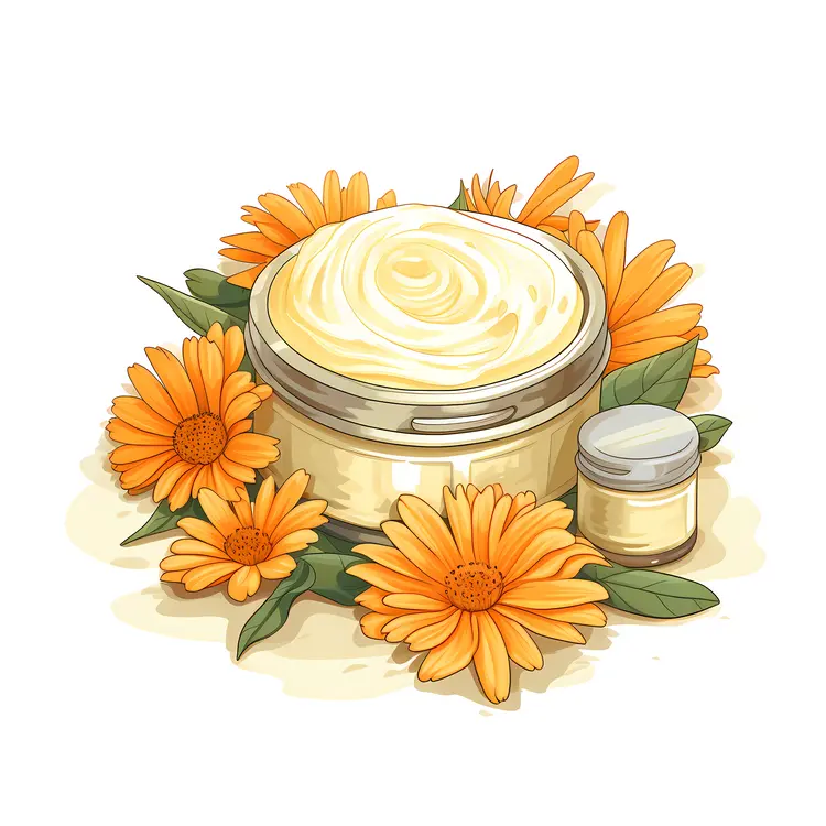 Yellow Flowers and Cream Jar