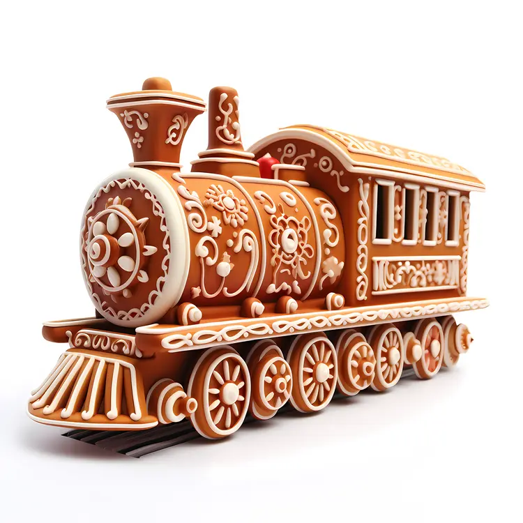 Gingerbread Train with Intricate Designs