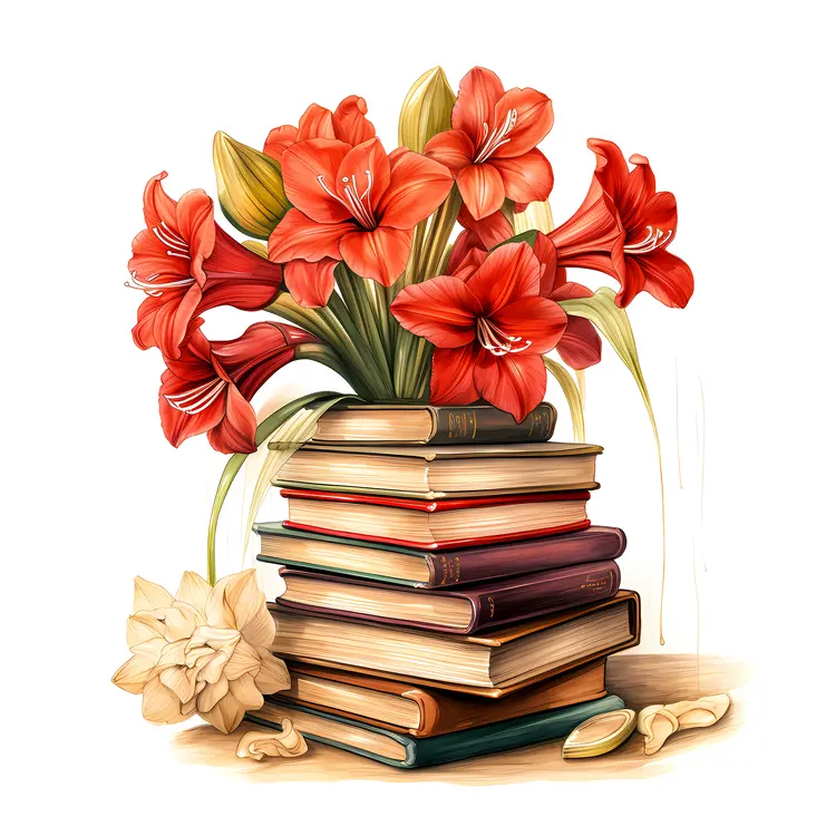 Books and Flowers Decoration