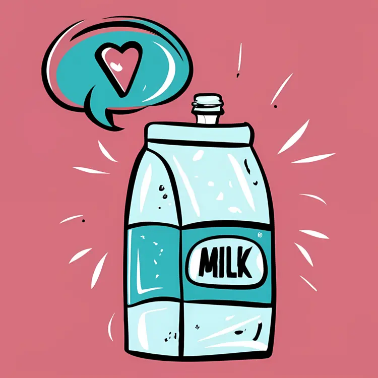 Cute Milk Carton with Heart Illustration