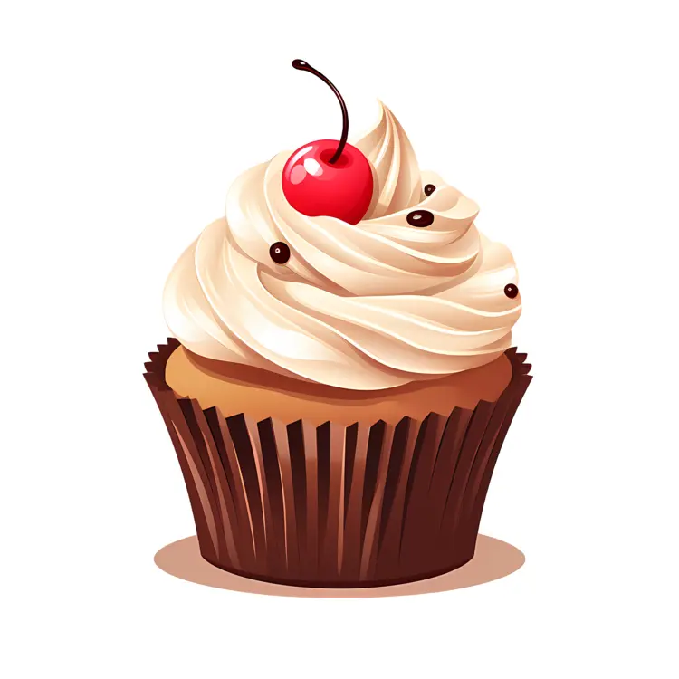Vanilla Cupcake with Cherry on Top