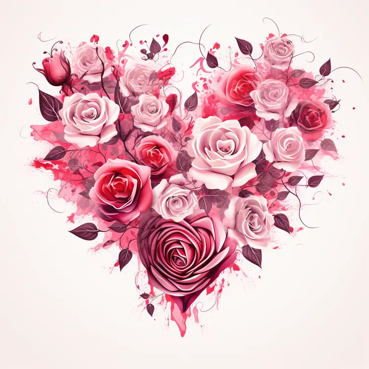 Heart-shaped Floral Arrangement with Pink Roses