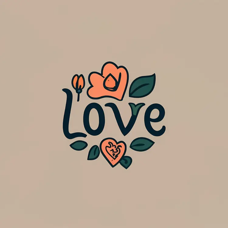 Love with Flowers Illustration
