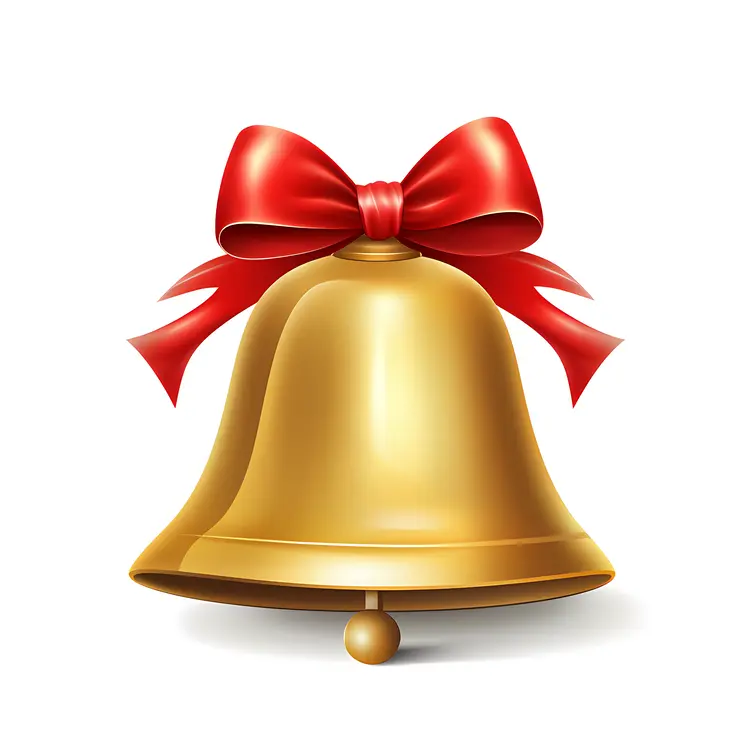 Golden Bell with Red Bow