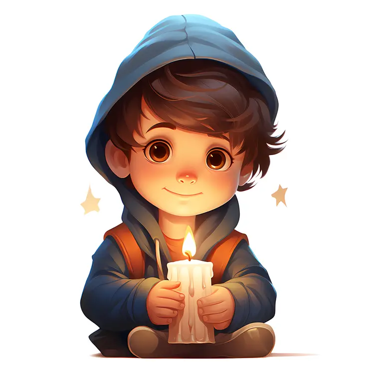 Cute Child Holding Candle