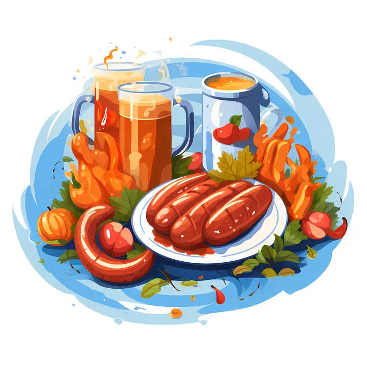 Sausages and Beer with Vegetables