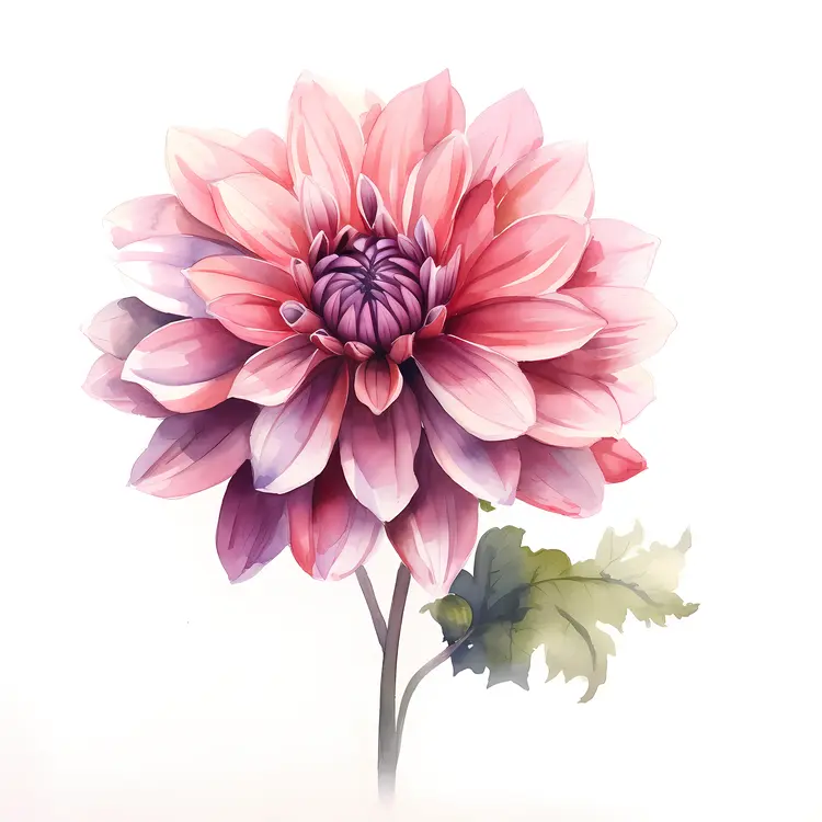 Beautiful Pink Chrysanthemum Illustration