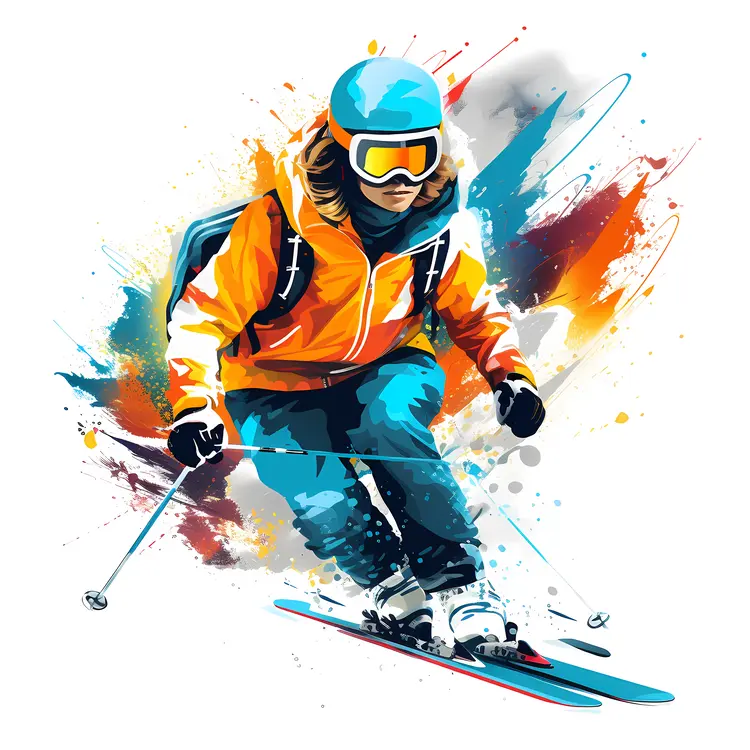 Child Skiing in Winter