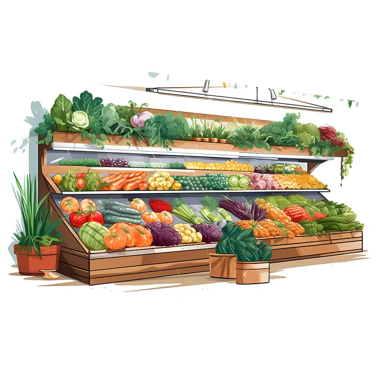 Organic Vegetables at Market Stand