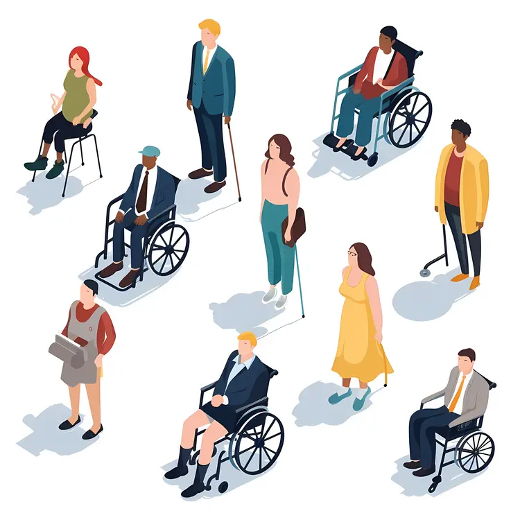 Diverse Group with Wheelchair Users