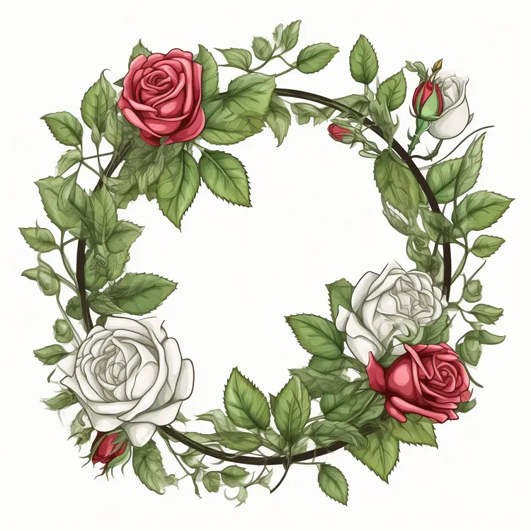 Beautiful Floral Wreath with Roses