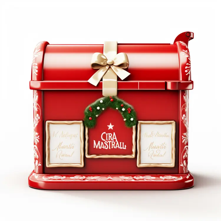 Red Mailbox with Wreath