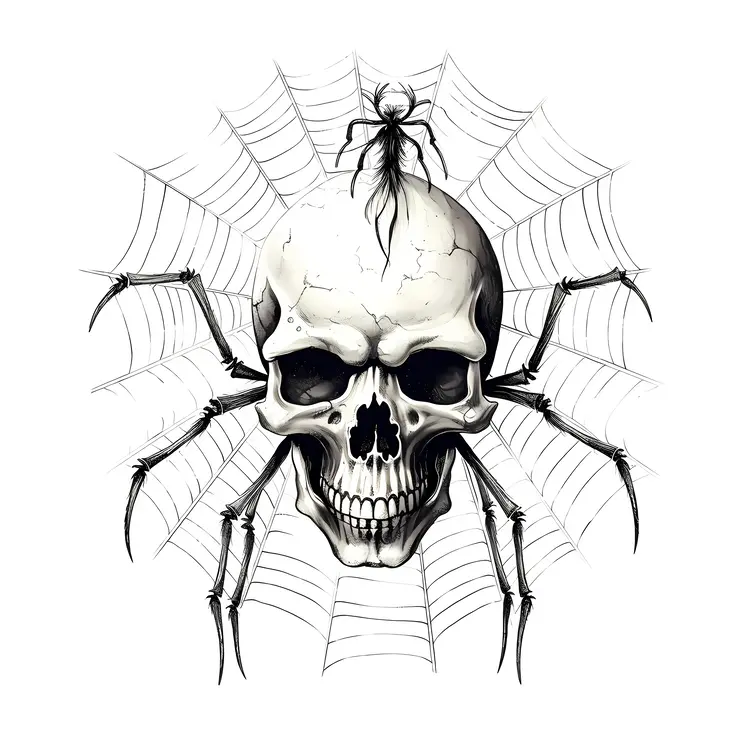 Spider Skull in Web