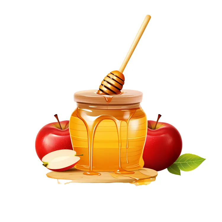 Honey Jar with Apples