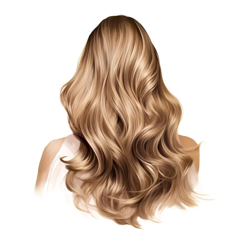 Beautiful Blonde Wavy Hair Illustration