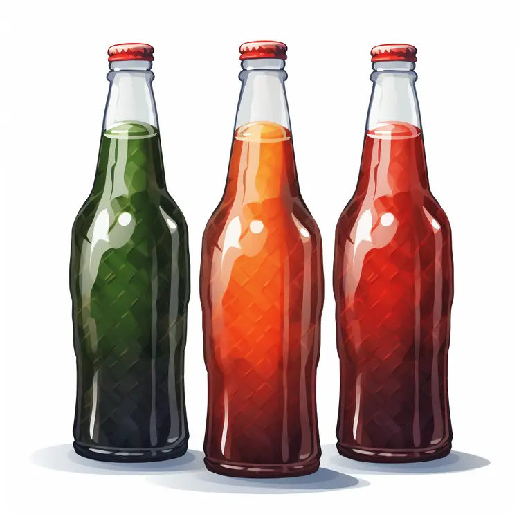 Colorful Soda Bottles Illustration