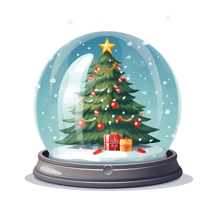 Christmas Tree in Snow Globe