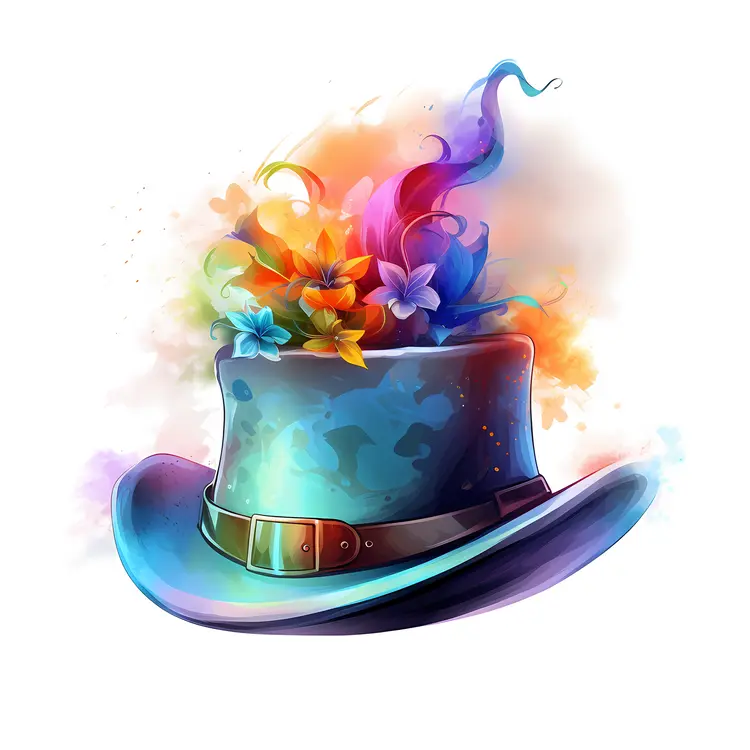 Magical Top Hat with Flowers