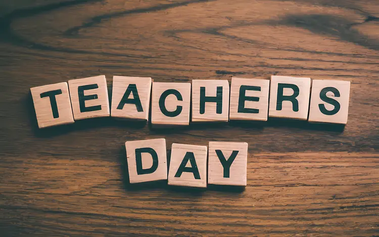 Teacher's Day with Wooden Blocks
