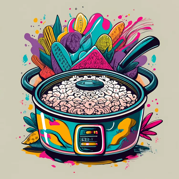 Colorful Rice Cooker with Vegetables