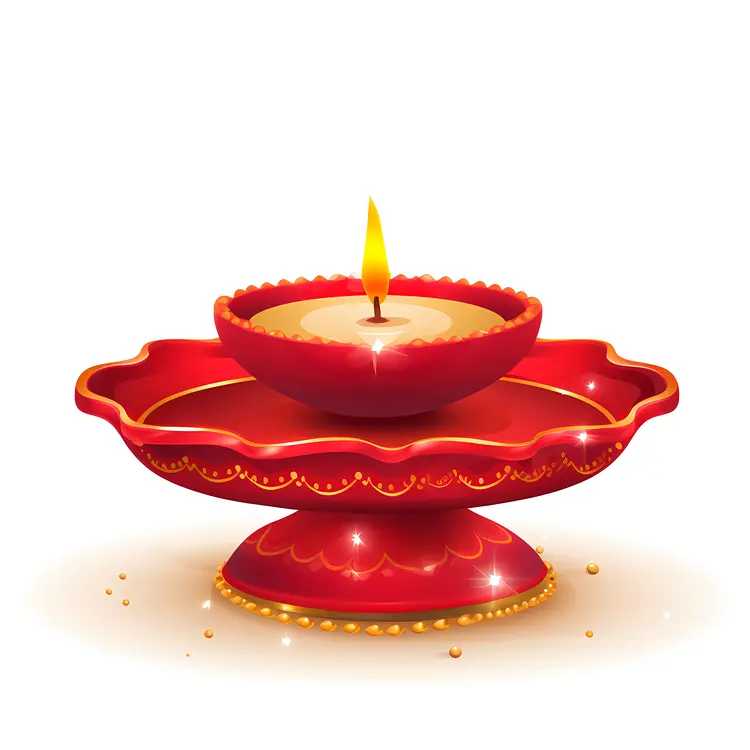Red Traditional Candle Holder