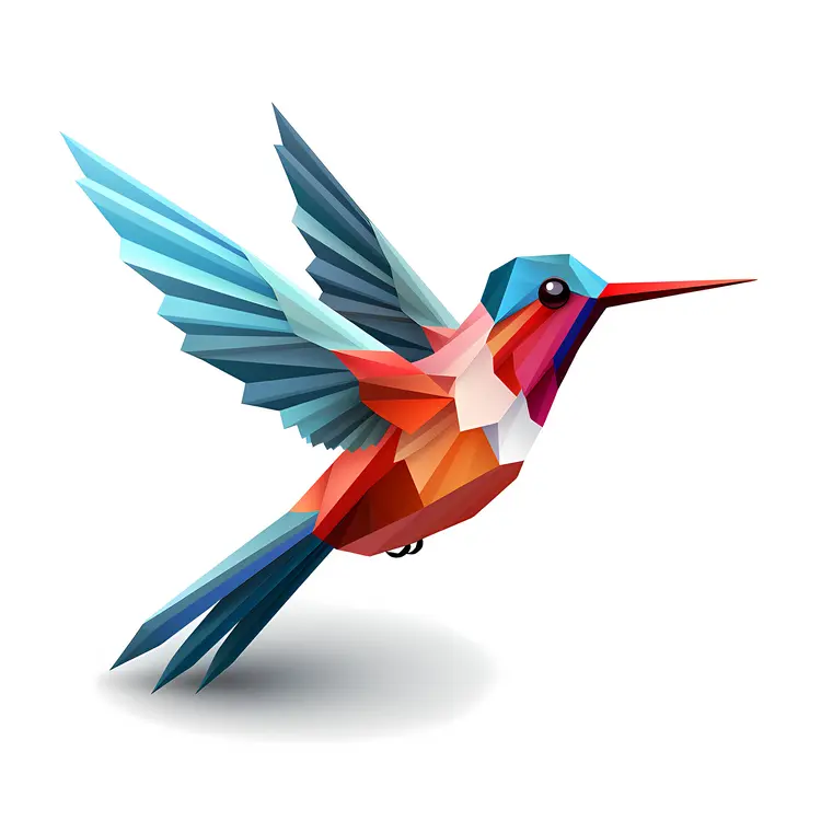 Colorful Geometric Hummingbird