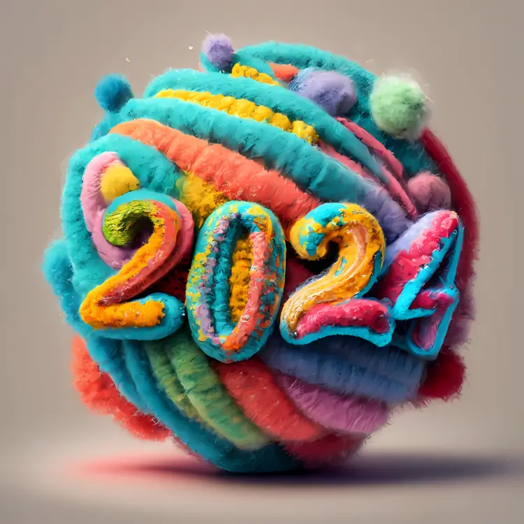 Colorful Fluffy Yarn Ball for 2024