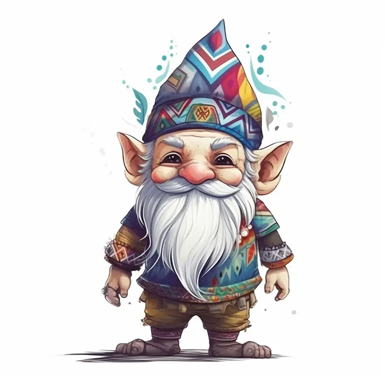 Cute Gnome with Colorful Hat