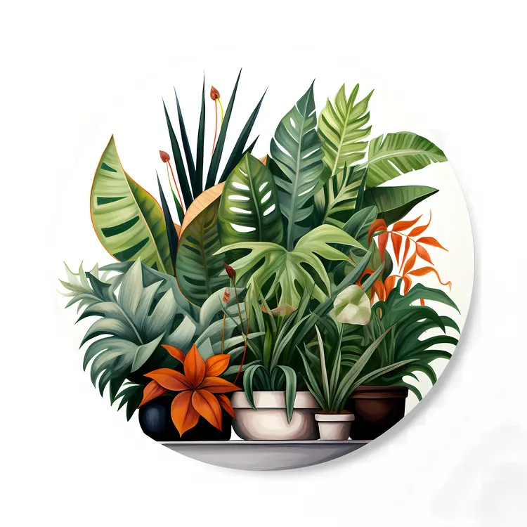 Lush Green Potted Plants