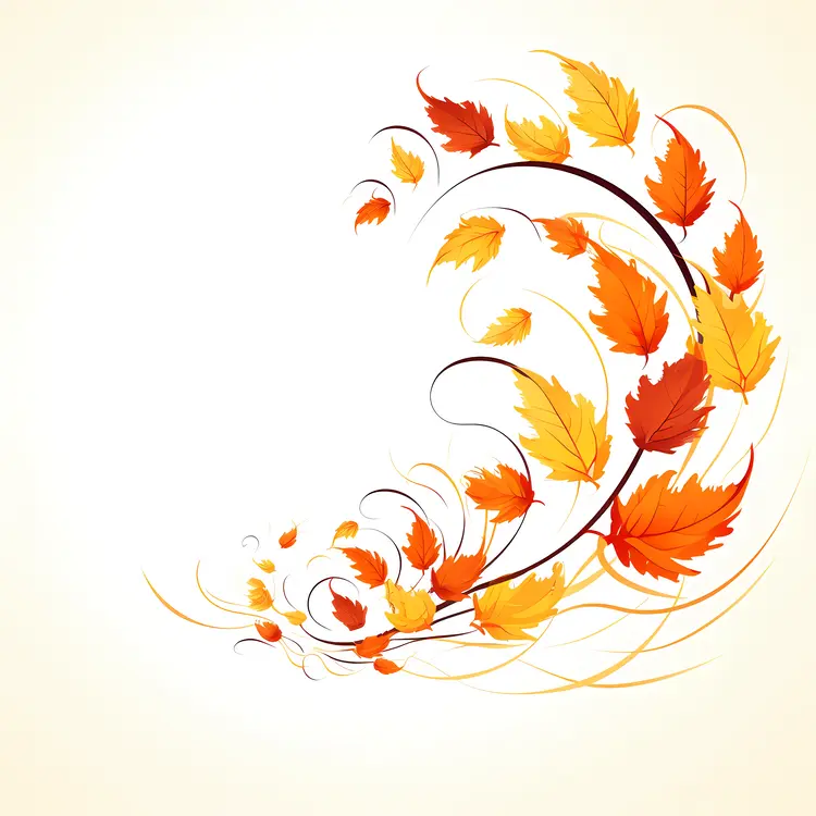 Autumn Tree with Falling Leaves