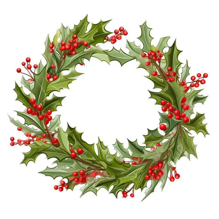 Lovely Christmas Wreath with Holly