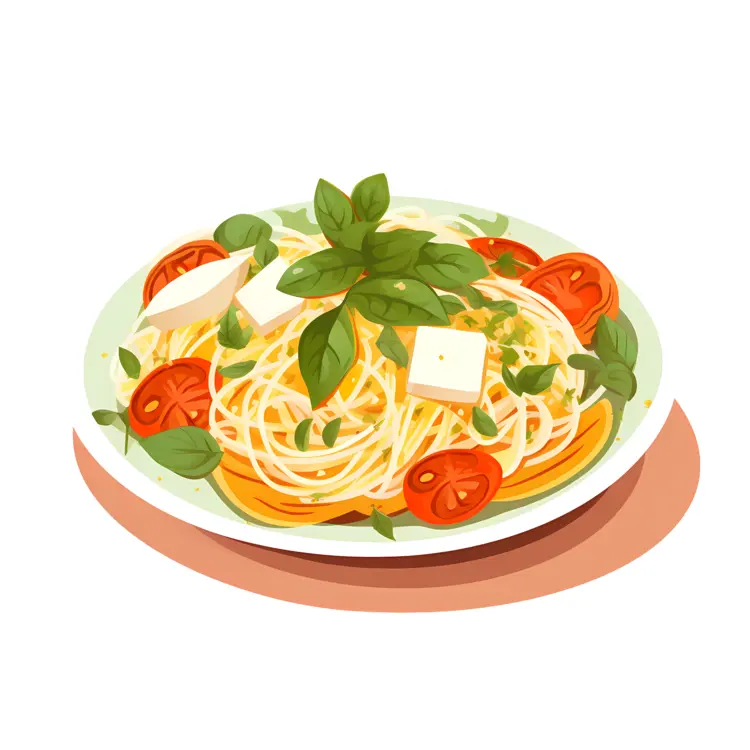 Spaghetti with Cheese and Fresh Basil