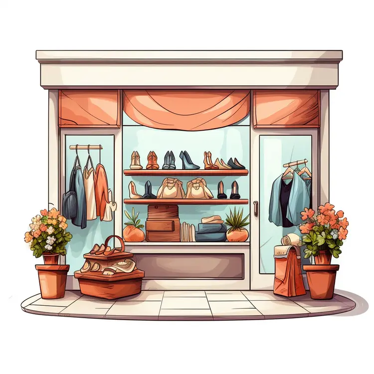 Stylish Storefront with Clothing and Bags