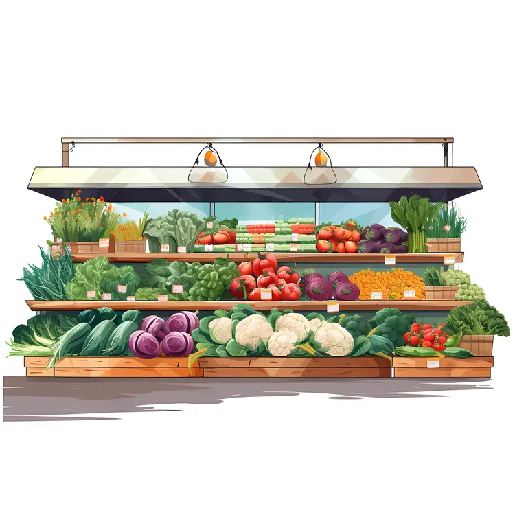 Fresh Vegetable Display at Market