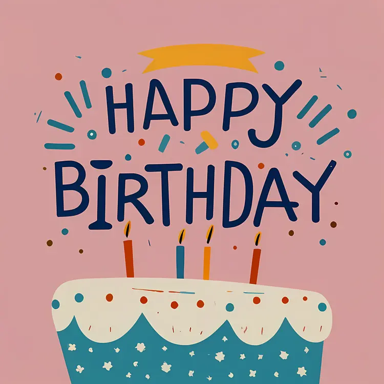 Happy Birthday Cake with Candles