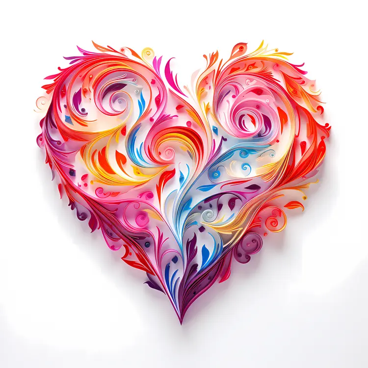 Colorful Swirled Heart